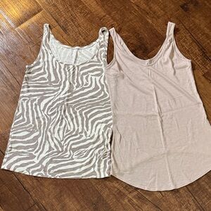 Two Loft cotton tank tops, wear them separate or together! Size small.